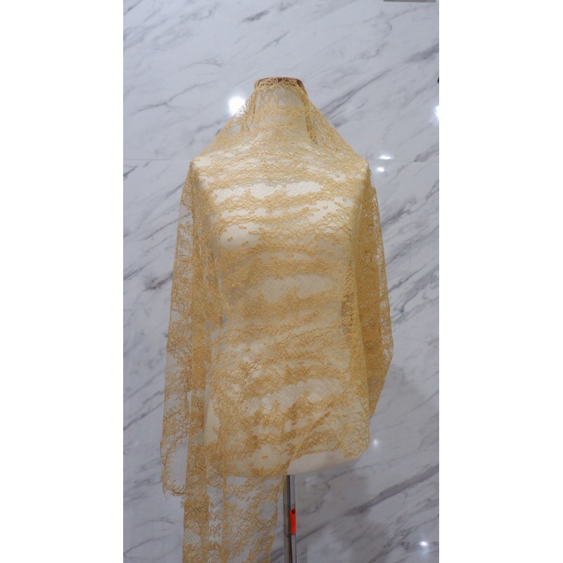 Kain brokat brukat perancis bunga akar GOLD