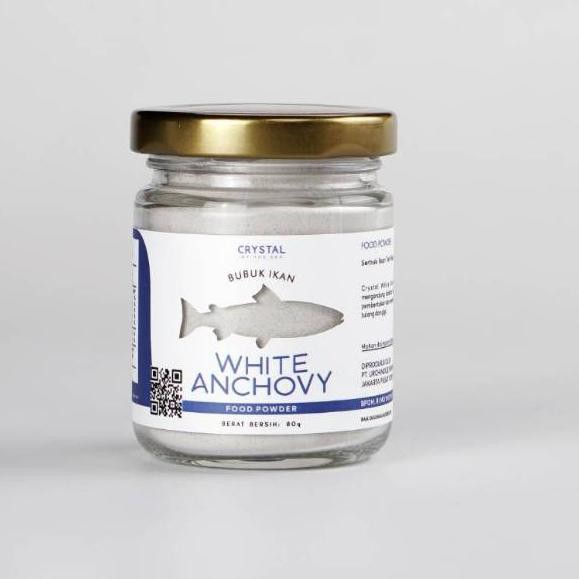 

Grosir Crystal of the Sea - (80GR) BPOM White Anchovy Food Powder / Bubuk Ikan Teri Nasi Putih / Whi