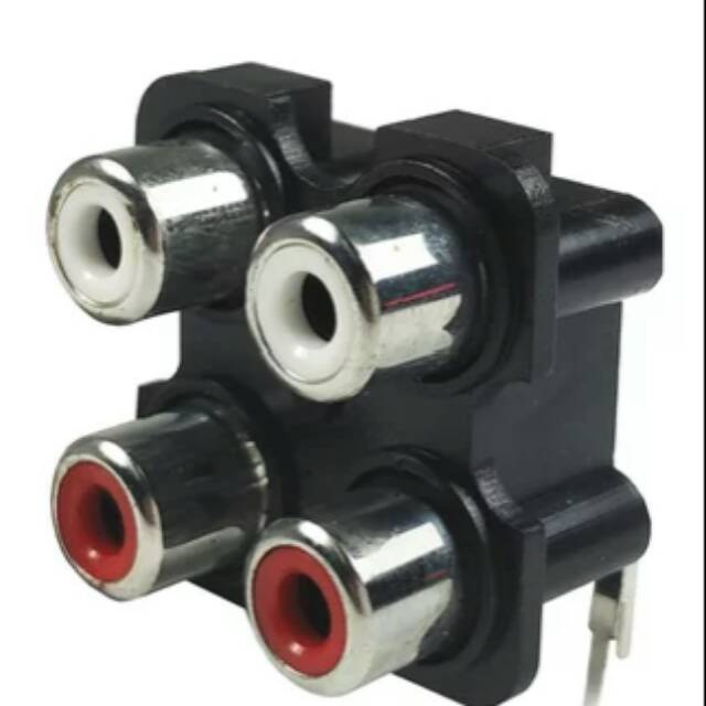 SOKET RCA 2 X 2 ... 4PIN UNTUK KOTAK  POWER AMPY , DVD, DLL( KUALITAS BAGUS)