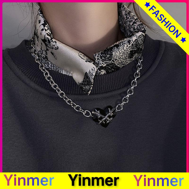 COD✨ Hip Hop Duri Cinta Kalung Fashion Wanita Manis Keren Tinggi Dingin Temperamen Leher Klavikula Rantai-Yinmer