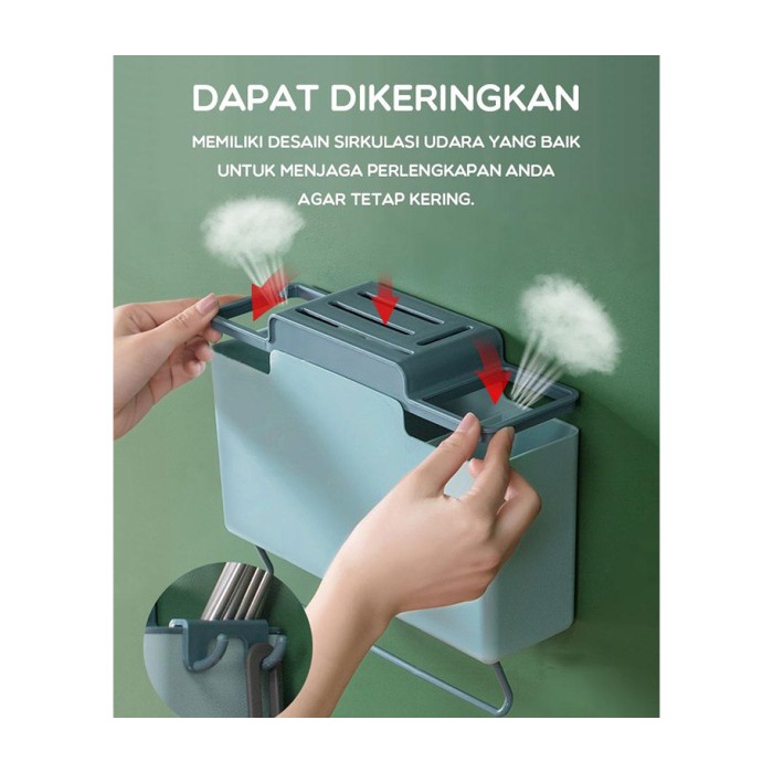 Rak Gantung Dapur Penyimpanan Multifungsi Organizer Dapur SSB03 Biru