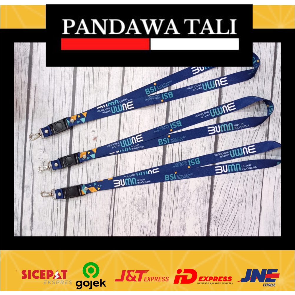 

Lanyard BUMN BSI Biru /ADA LOGO BUMN / Lanyard Custom Murah / Pandawa Tali Surabaya