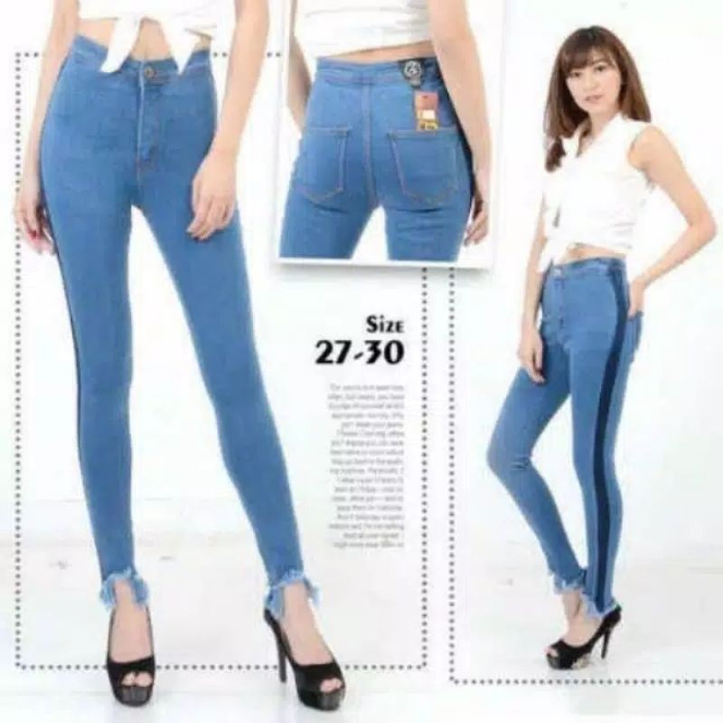 Celana jeans highwaist Celana Panjang Jeans Wanita high Waist Jeans Polos Basic Melar &amp; Ngaret//Jeans highwaist pensil polos//Hw jeans rawis