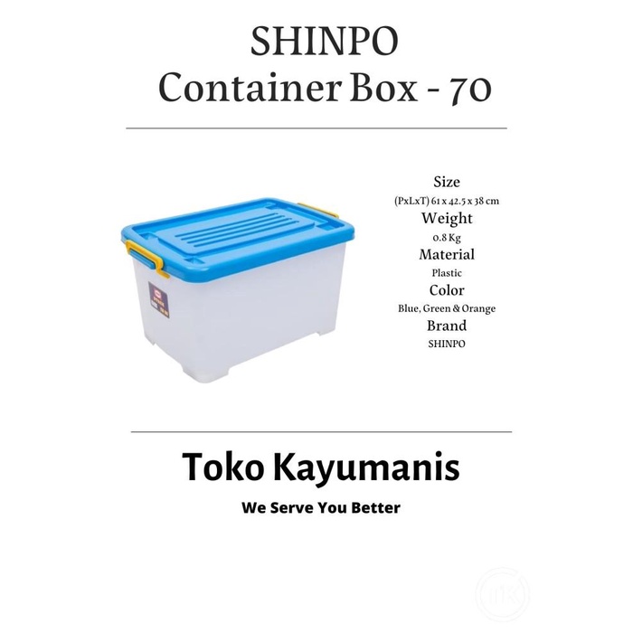 

Shinpo Container Box Cb 70 Liter / Container Box (By Gojek) 093