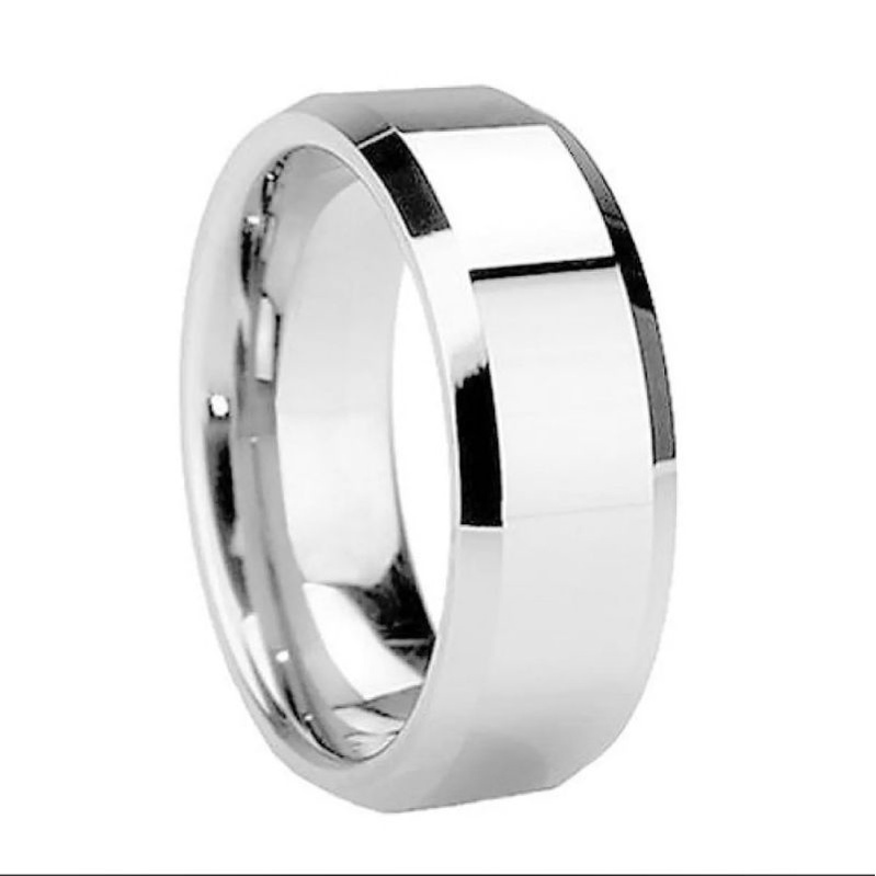 cincin putih pria wanita titanium white grade couple/single/bestie/nikah/tunangan/pasangan Titanium