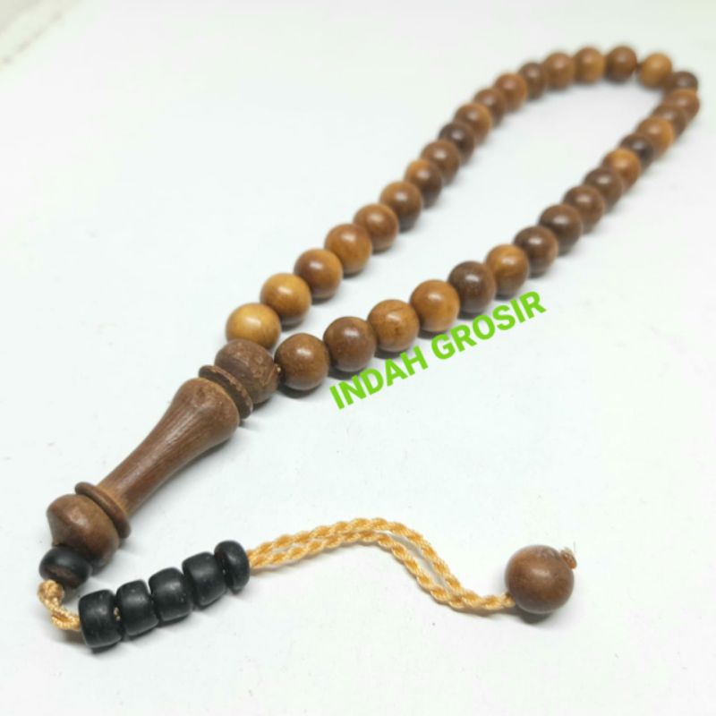 GROSIR TASBIH KAYU SETIGI CENDANA 8MM 33BUTIR NATURAL