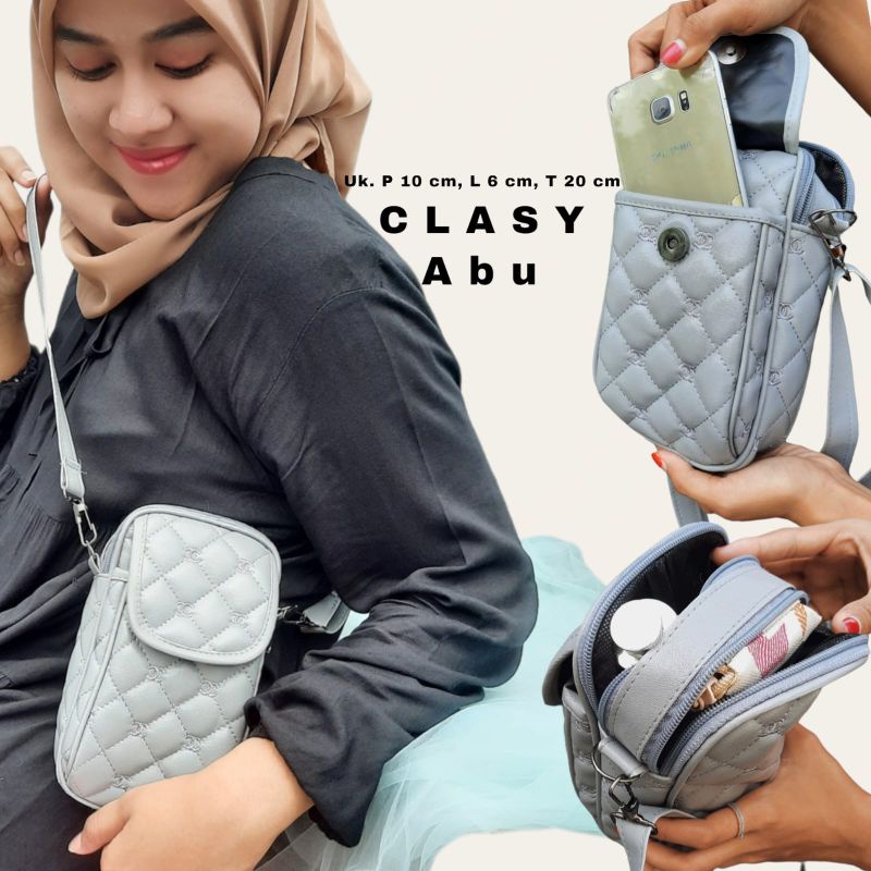 SLING BAG PHONE CLASY BORDIR 3 RUANG