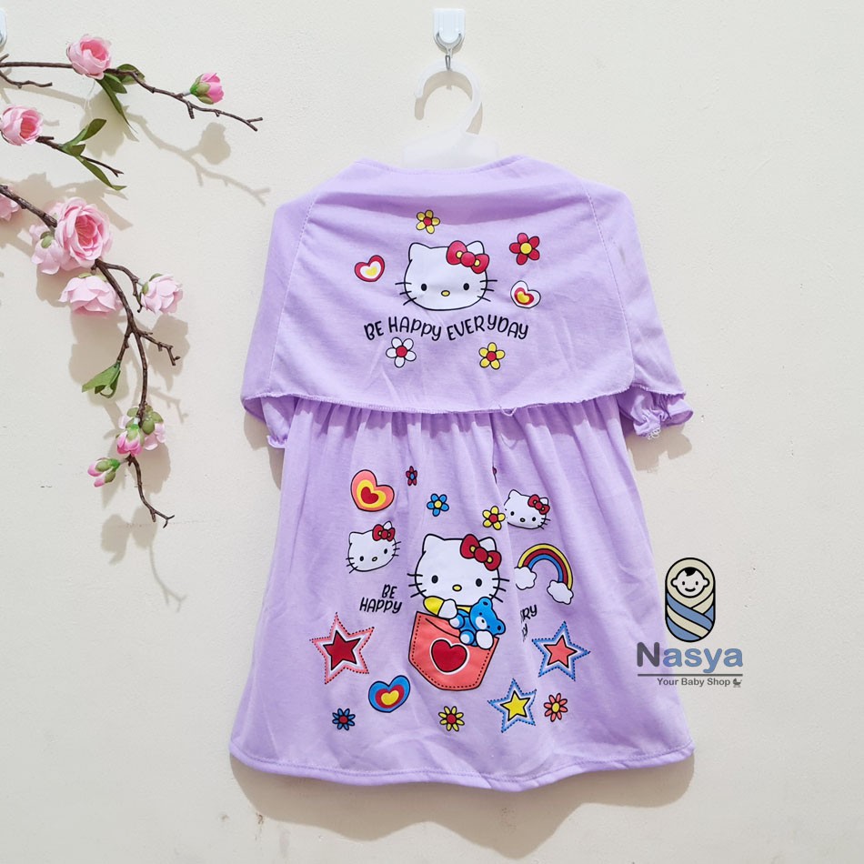 [N-098] DRESS/baju muslim anak perempuan + jilbab MURAH (0-12m)