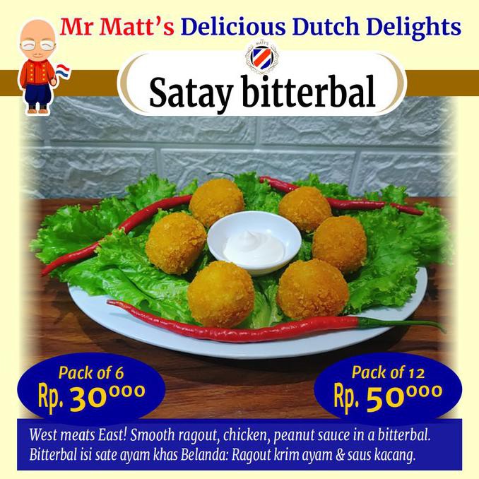 

Satay Bitterbal (Satébitterbal) Deep Frozen Snack Khas Belanda 12Pcs Ready Stok