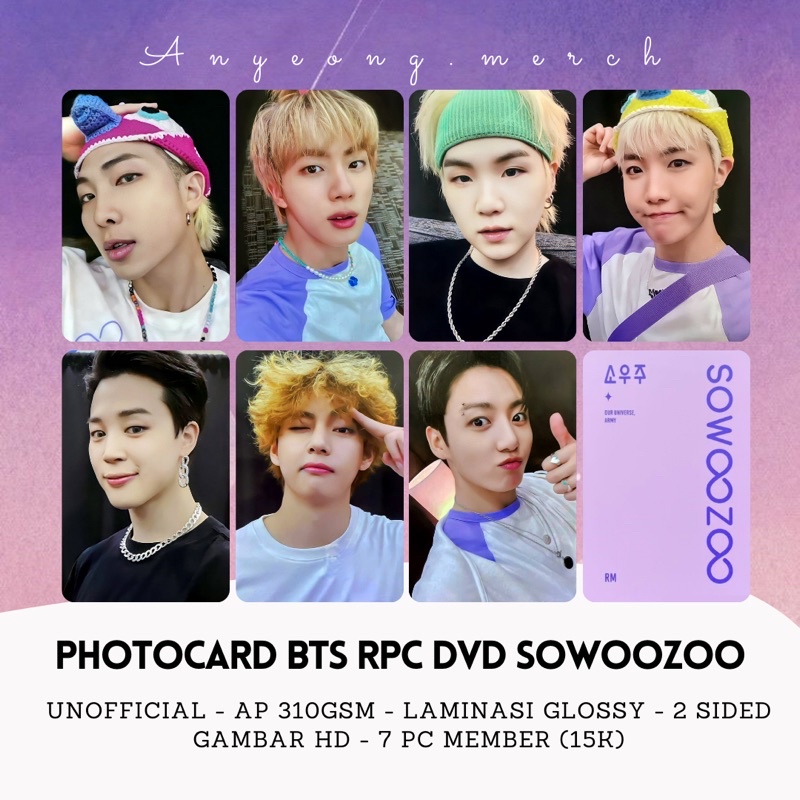 (COD) PHOTOCARD BTS RPC SOWOOZOO - UNOFFICIAL ❗️AP310gr LAMINASI GLOSSY