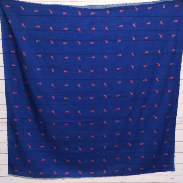 HIJAB SEGIEMPAT  LASER CUT MOTIP AKSARA-biru