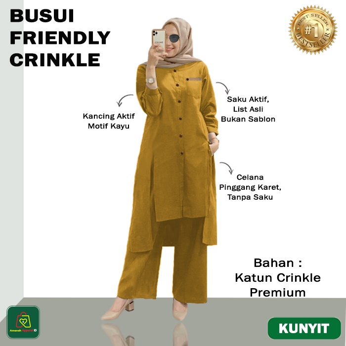 Setelan Baju Wanita Menyusui BUSUI FRIENDLY CRINKLE Bahan Katun Premium JUMBO BIG SIZE XL - XXL / 28695-28699