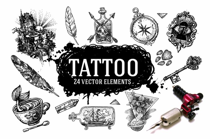 Tattoo Style Illustrations - Vector Designs