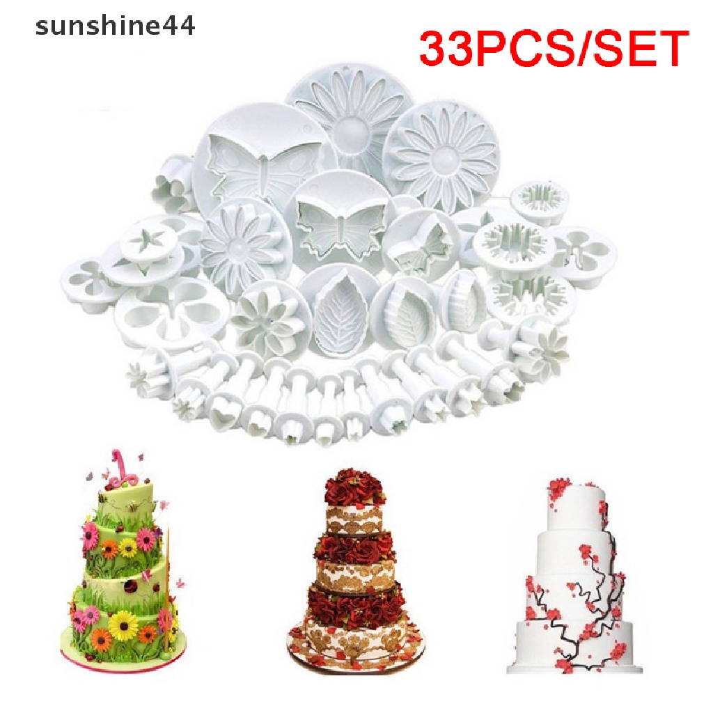 Sunshine 33PCS Cetakan Pemotong Fondant / Biskuit / Kue DIY