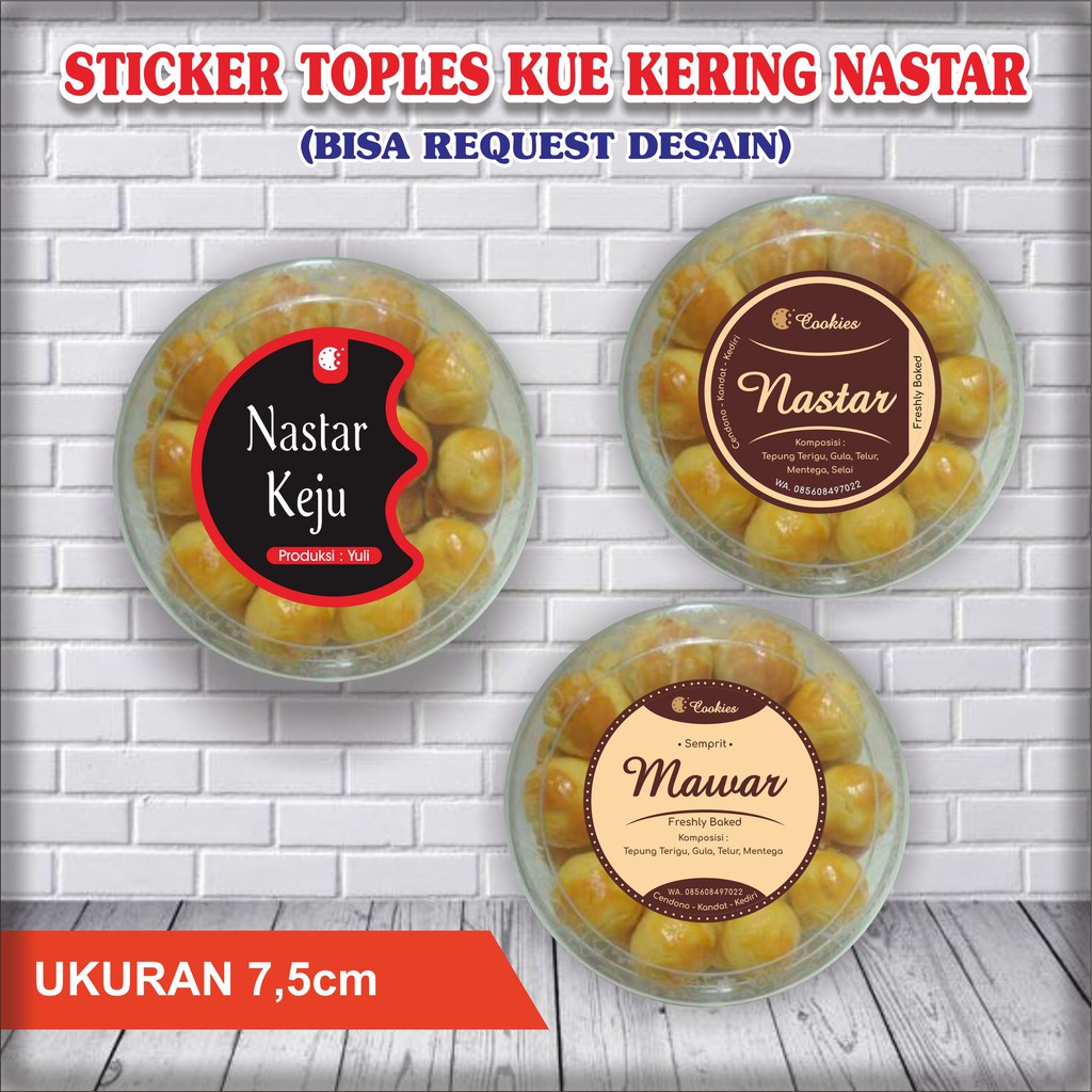 STIKER TOPLES KUE KERING NASTAR BEBAS DESAIN | Shopee Indonesia