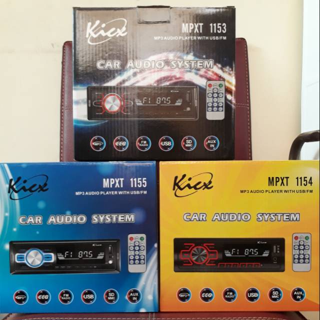 Single din single mp3 tape mobil kicx bluetooth