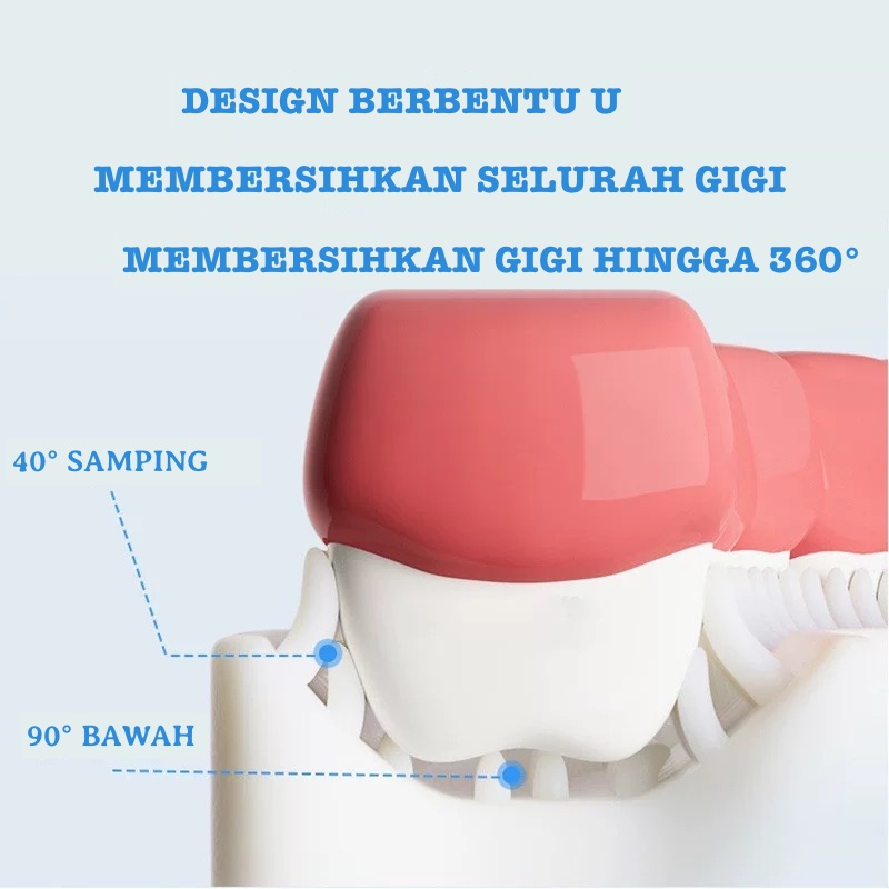 SIKAT GIGI ANAK BENTUK U SHAPE 360 BAHAN SILIKON / SIKAT GIGI TRAINING LEMBUT / SIKAT GIGI BAYI BENTUK U SILIKON