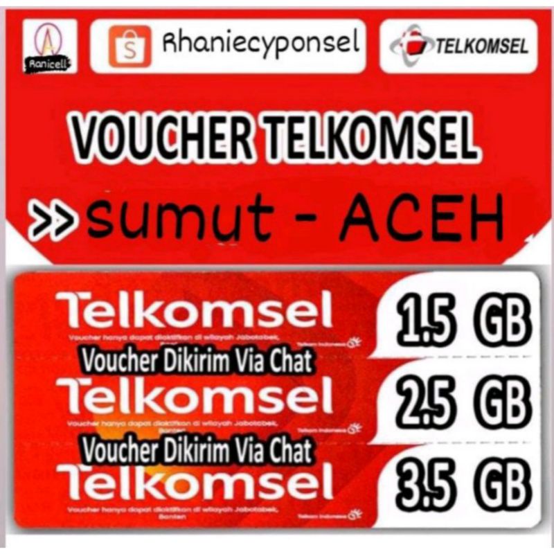 (kirim kode via chat)  VOUCHER DATA TELKOMSEL 1.5GB 2GB 5GB SUMUT-ACEH
