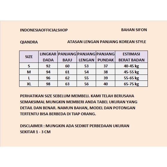 Ios Shop - Qiandra Blouse Wanita Lengan Panjang Kantor Korean Ramadhan Muslim Hijab OOTD Lebaran Ramadan Kekinian Korea Casual-1