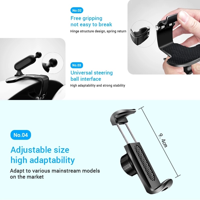 Bracket Holder Handphone Multifungsi Lengan Panjang Rotasi 360 Derajat Dengan Suction Cup Untuk Dashboard Mobil