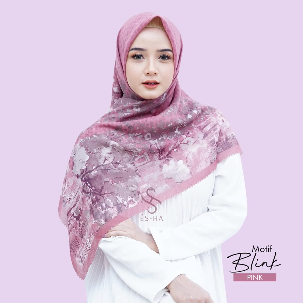 COD PROMO HIJAB DENAY KW VOAL PREMIUM / JILBAB DEENAY KW SEGI EMPAT MOTIF TERLARIS-BLINK PINK