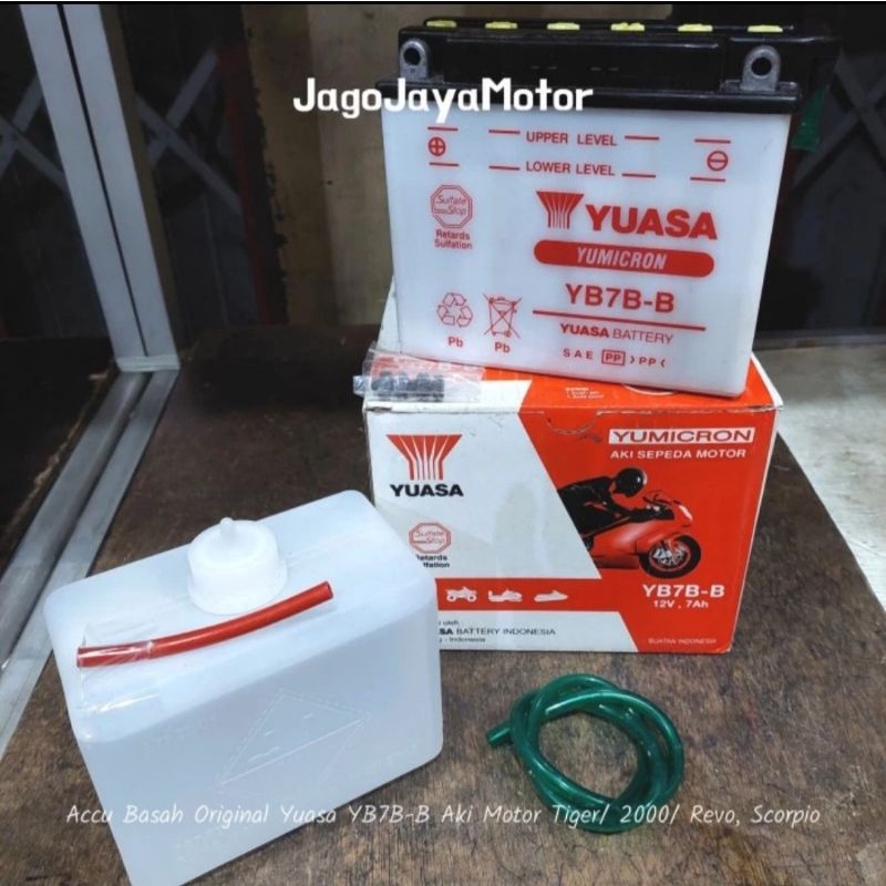 Accu Basah Original Yuasa YB7B-B Aki Motor Tiger/ 2000/ Revo, Scorpio