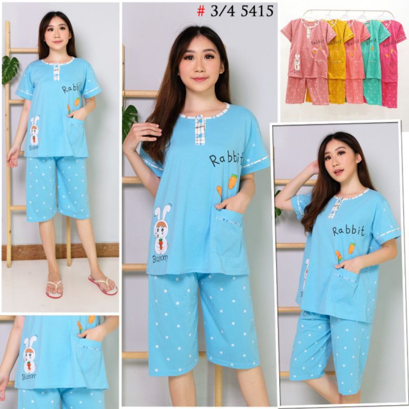 JG BAJU TIDUR WANITA BORDIR SABLON / SETELAN BAJU TIDUR 3PER4 TESSA