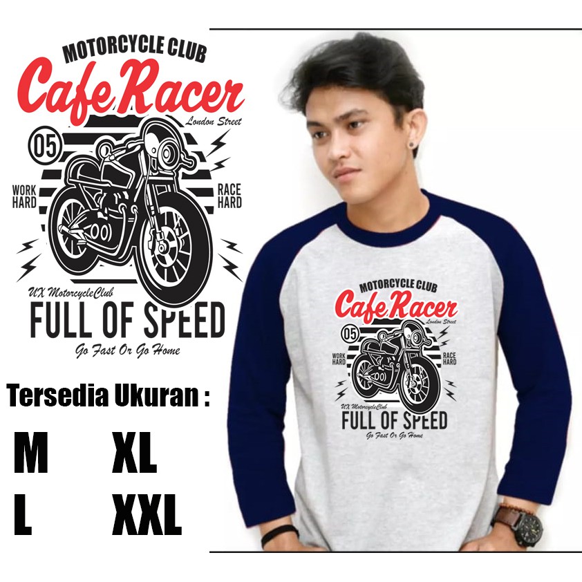 Myco | Kaos Raglan | Gambar Motor | Kaos lengan panjang | Atasan Pria | Ukuran M - L - XL - XXL