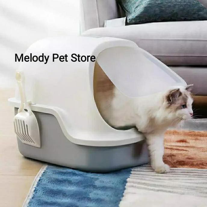 Tempat Pasir Kucing " PINTU OTOMATIS CAT LITTER BOX " - Merah