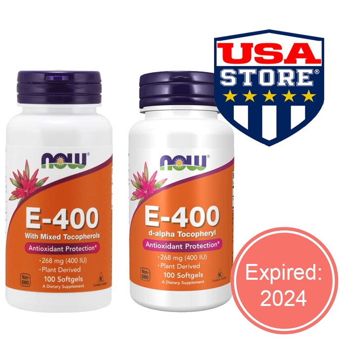 Now Foods E-400 Iu Natural Mixed Vitamin Vit E 400Iu Food Antioxidant - Vegan 100 Caps