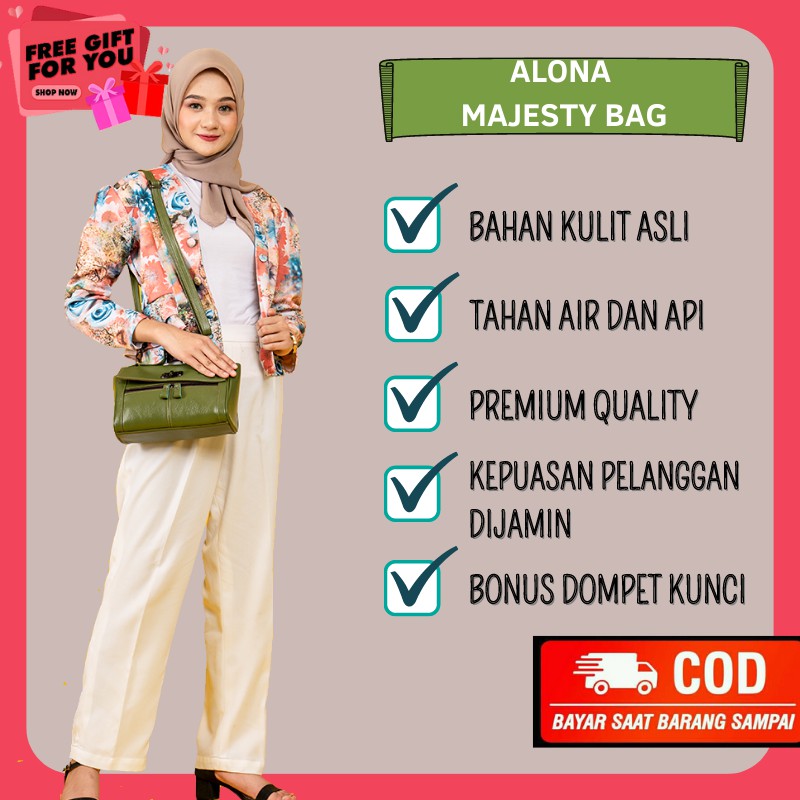 TAS KULIT WANITA SHOULDER BAG MAJESTY TAS SELEMPANG KULIT
