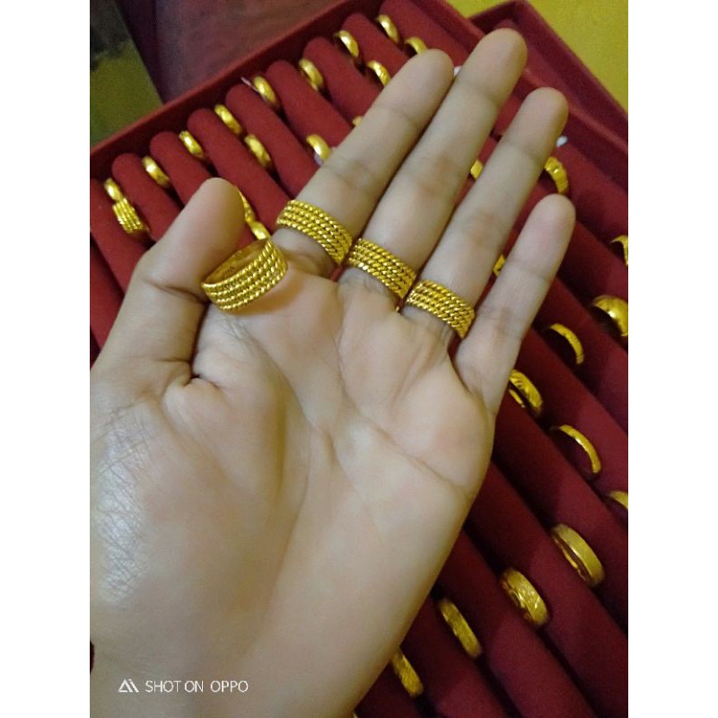 Cincin lilit lapis emas 24 harga satuan ya