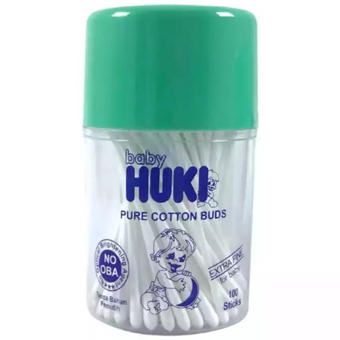 Jual Huki Baby Cotton Buds Extra Fine Tube Pot CI0014 100 sticks