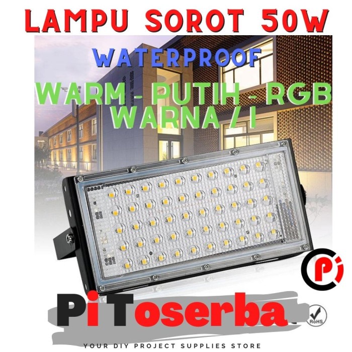 Lampu Sorot LED SMD 50W Lampu Tembak Model Tipis 50 watt Waterproof Banyak Pilihan Warna