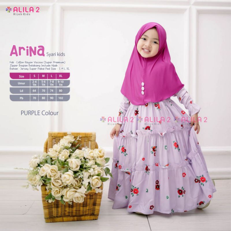 ARINA DRESS KIDS FREE HIJAB ALILA