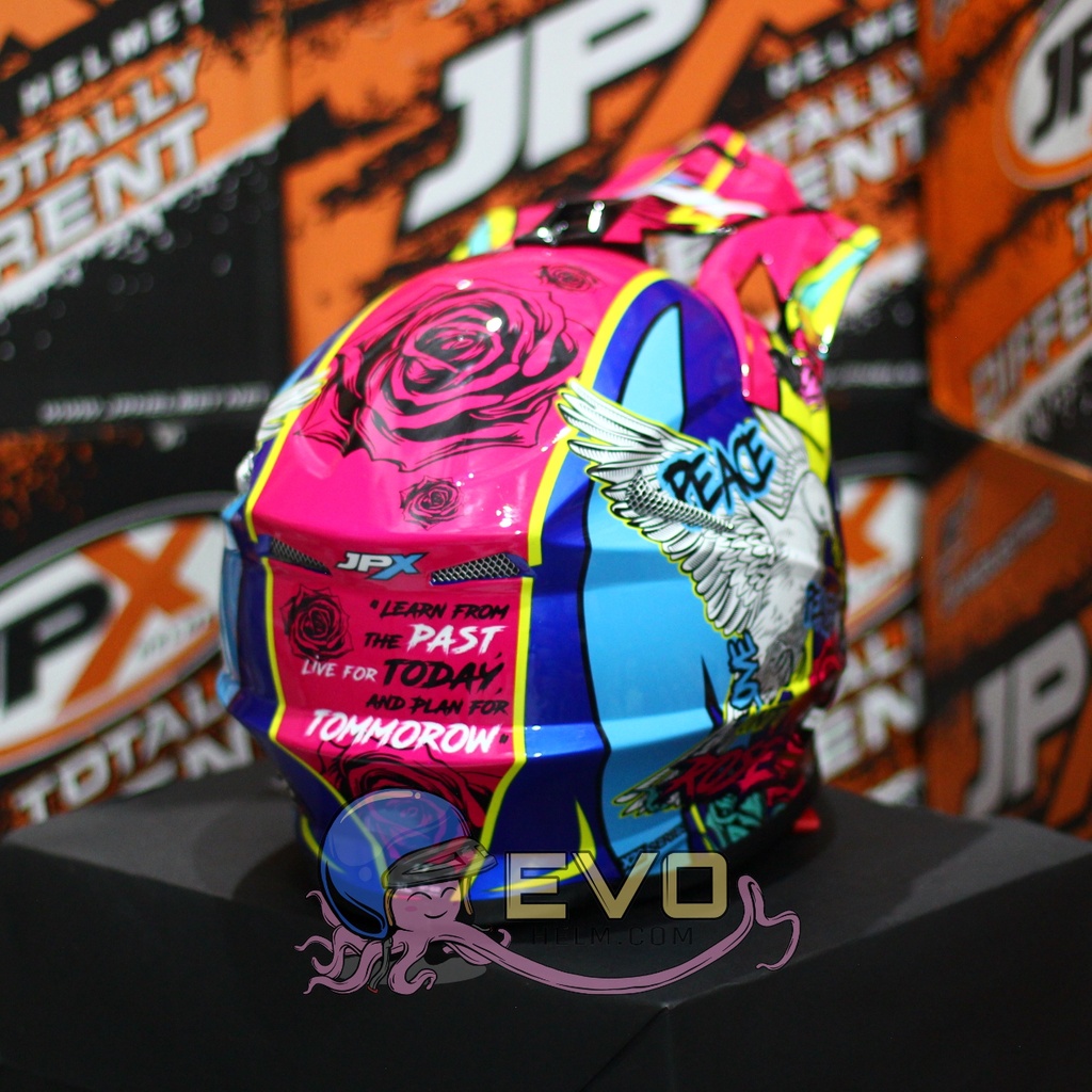 HELM JPX CROSS_FOX1 SERI X28 - PEPSI BLUE GLOSS + GOOGLE SNAIL (ONGKIR 2 KG) HELM JPX X28 BLUE PEPSI HELM JPX BIRU ORIGINAL HELM JPK CROSS JPX HELEM TRAIL JPX HELM JPX TERBARU