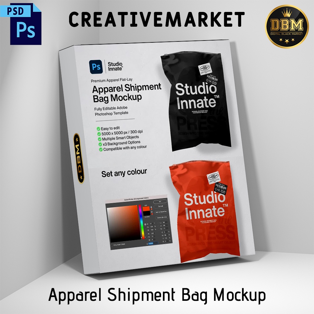 Apparel Shipment Bag Mockup - Photoshop