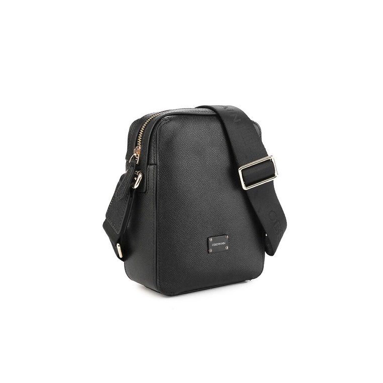 TAS SELEMPANG KULIT PRIA OBERMAIN LEATHER SLING BAG ORIGINAL HITAM BLACK OM002