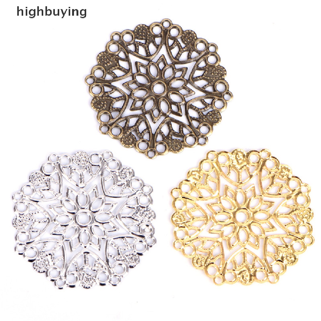 Hbid 50PCS Konektor Bentuk Bunga Warna Perunggu Untuk Membuat Perhiasan DIY