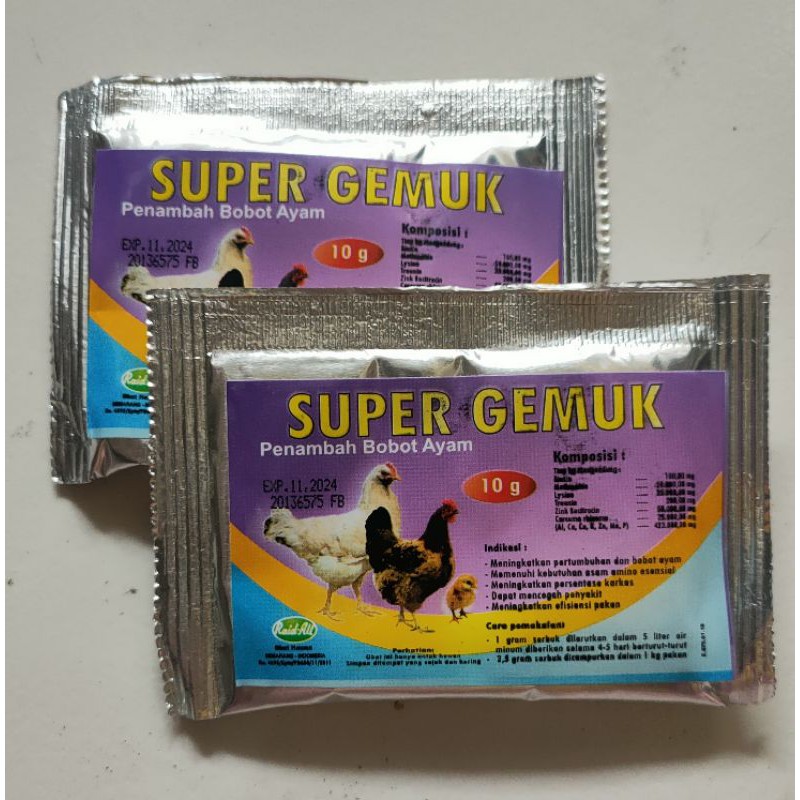 super gemuk 10 gram-penambah bobot ayam bebek