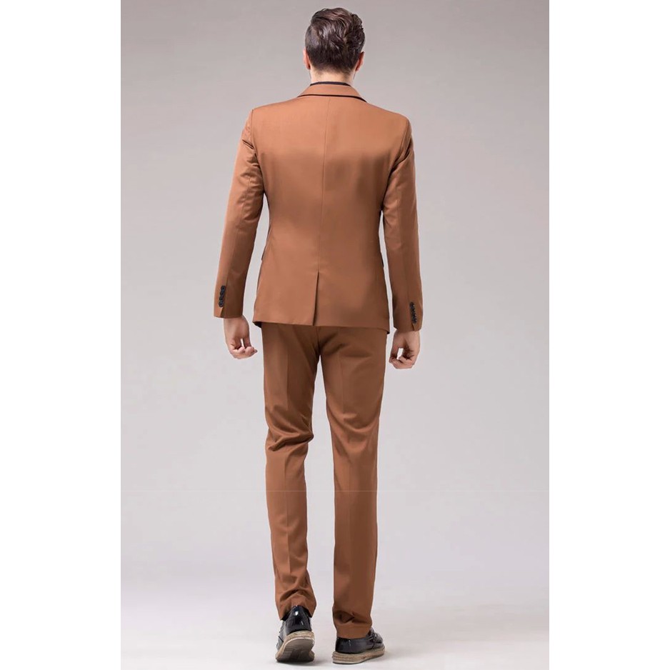 SETELAN BLAZER PRIA NEW CAPUCINO COKLAT 3IN1 EDISI KHUSUS HIGH TWIST SLIMFIT KOREA STYLE