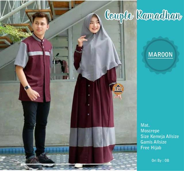 GAMIS SYARI BATIK COUPLE MANGGAR, PADI,SEKAR,CANTIK,KUBIS,KIPAS,DAUN,KUPU,NADINE,GENDIS