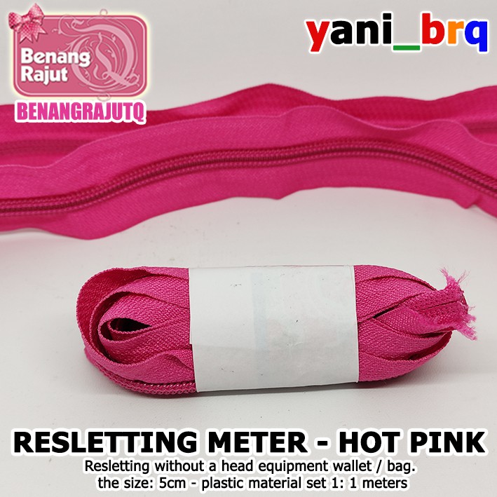 DAUN RESLETING HOT PINK 1 METER + 1 BUAH KEPALA RESLETING BAWAAN