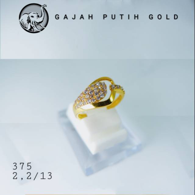 2,2gr Cincin Model Permata Emas Asli Kadar 375 kodeN12213