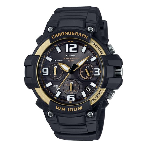 Casio Analog Jam Tangan Pria Hitam Karet MCW-100H-9A2 Original