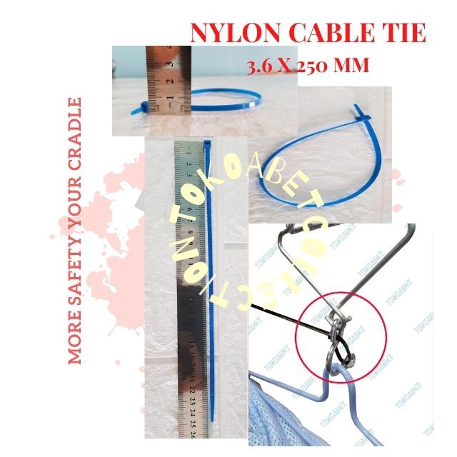 3 PCS Nylon Cable Ties kabel ties ikat besi S per ayunan bayi#tokoabet