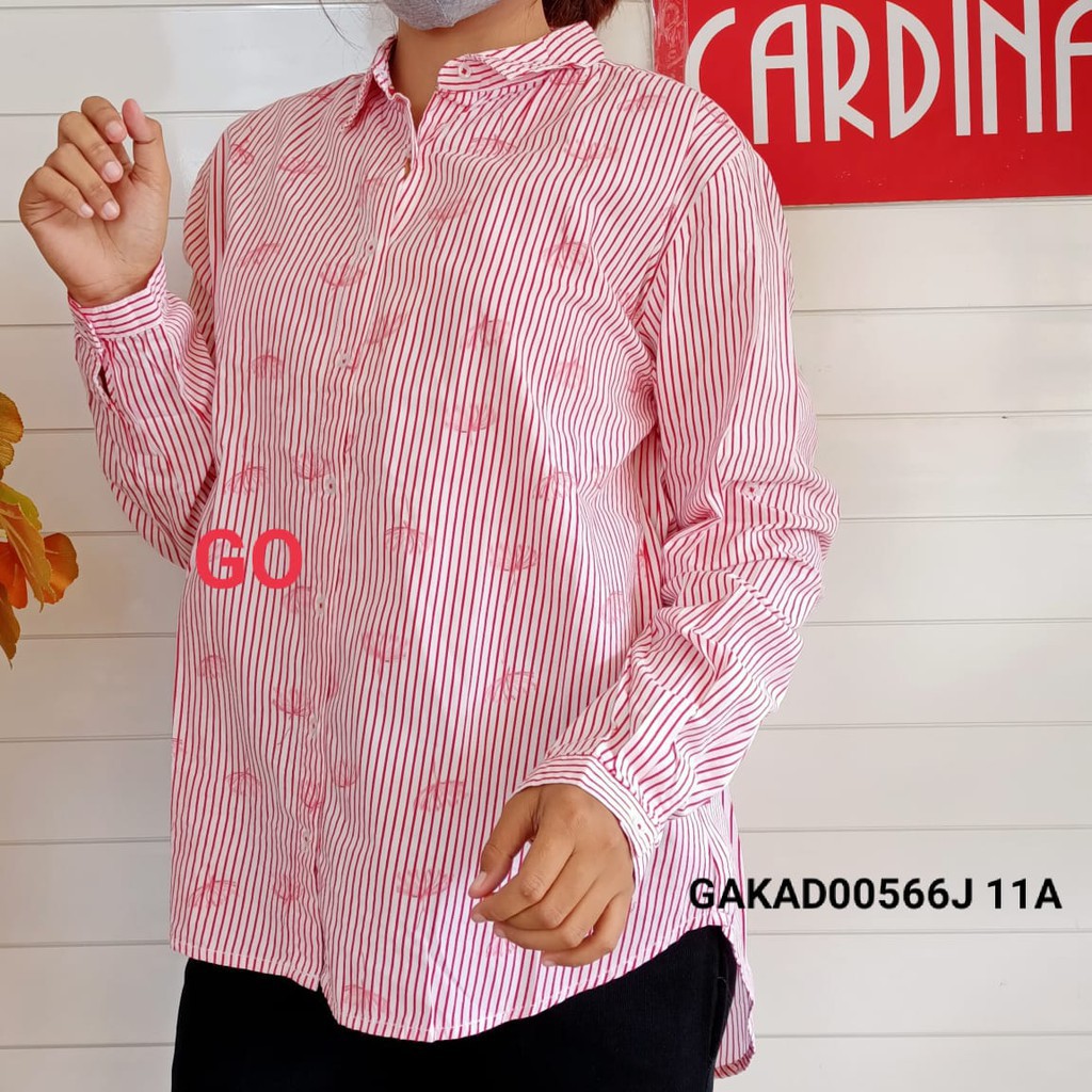 gos CARDINAL GIRL KEMEJA Pakaian Wanita Atasan Kemeja Hem Casual Santai Original Lengan Panjang