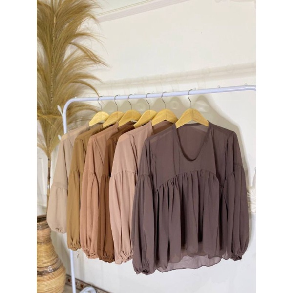 DEALOVA BLOUSE | Bahan Ceruty Babydoll Premium