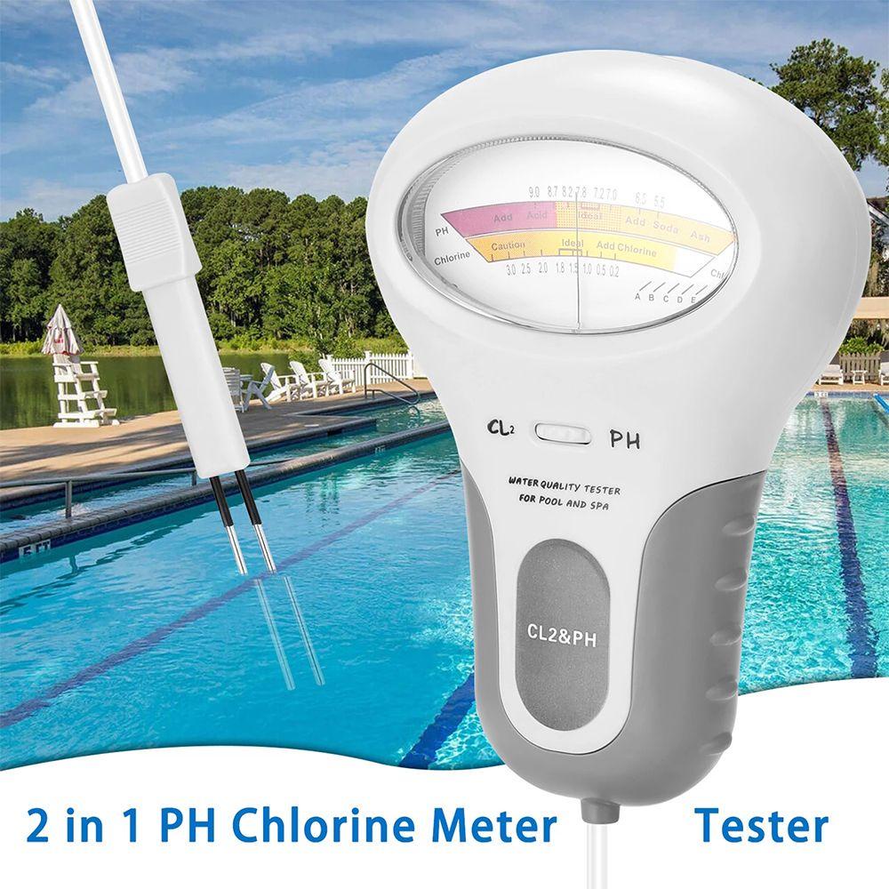 Solighter PH Chlorine Meter Tester Untuk Akuarium Kolam 2in1 Test Pen CL2 Ukur