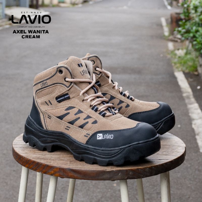 Sepatu Safety Pria Wanita Original Size 36 - 38 Ujung Besi Lavio Axel untuk Kerja Proyek Lapangan